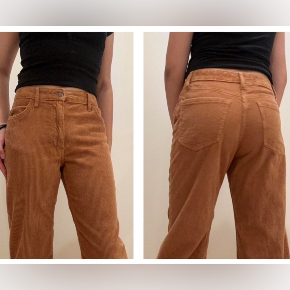 Y2K HOLLISTER 27 Carmel woman high rise corduroy boho chic Dad straight trouser
